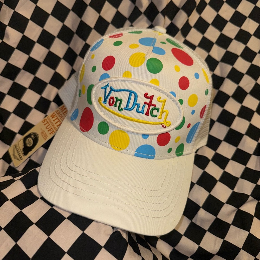Von Dutch White Mesh Trucker Hat